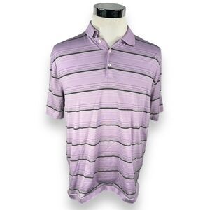 Nike Tiger Woods Collection Golf Polo Shirt Men's Large Lavender‎ Purple Stripe